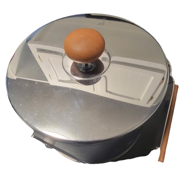 Vintage Atapco Silver MCM Chrome Barware Ice Bucket With Tongs - Picture 6 of 9